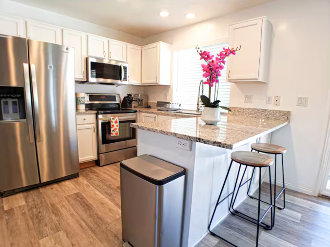 Spacious 2-car garage with storage and direct home access